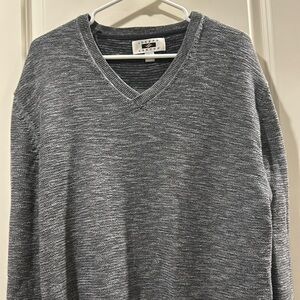 Joseph Abboud Vneck pullover 100% cotton knit sweater long sleeve size 2XLT grey